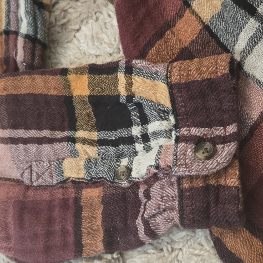 American Eagle Plaid Blouse Sz M - Picture 3 of 5